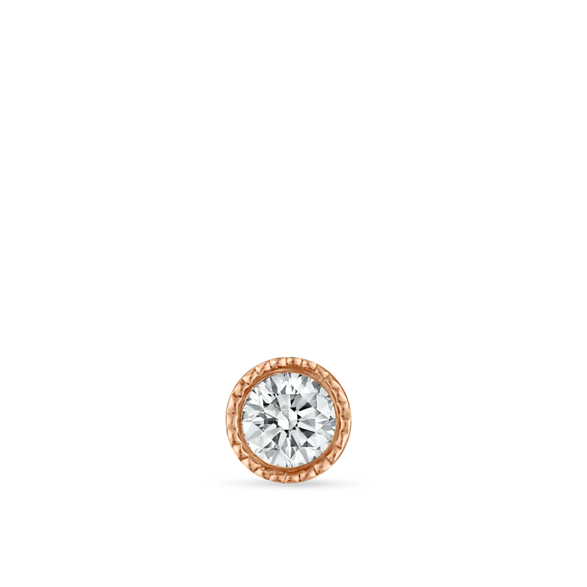 Scalloped Set Diamond Threaded Stud Earring - Image 41