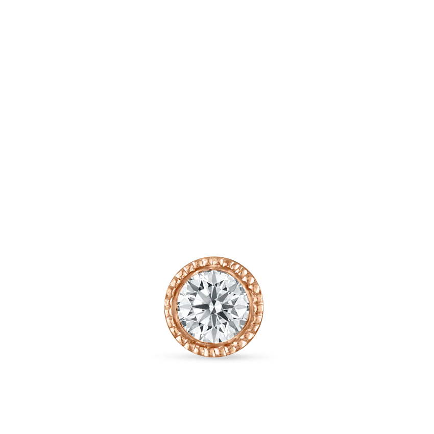 Scalloped Set Diamond Threaded Stud Earring - Image 48