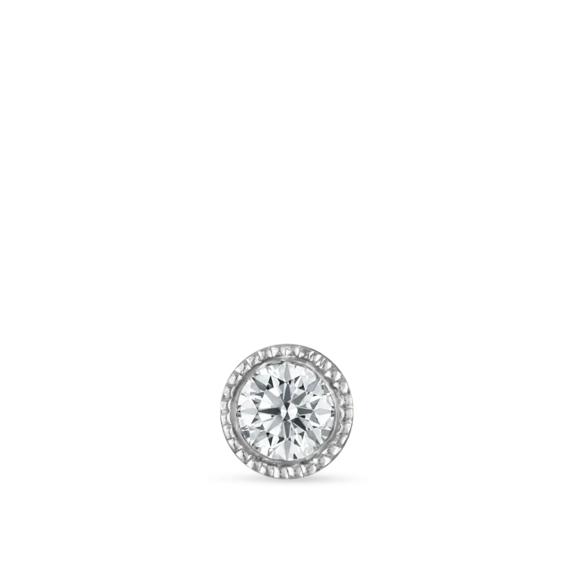 Scalloped Set Diamond Threaded Stud Earring With Titanium Backing - Image 14