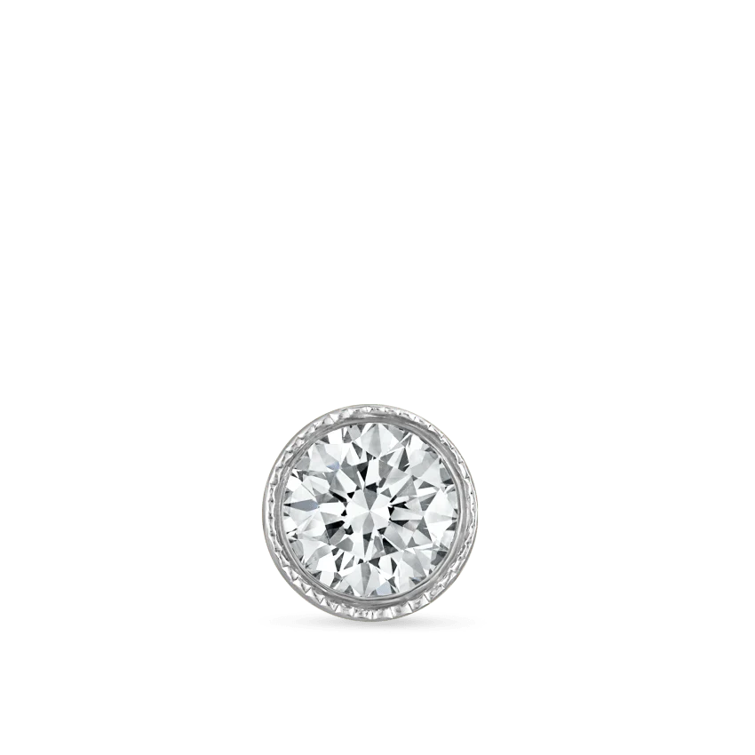 Scalloped Set Diamond Threaded Stud Earring With Titanium Backing - Image 17