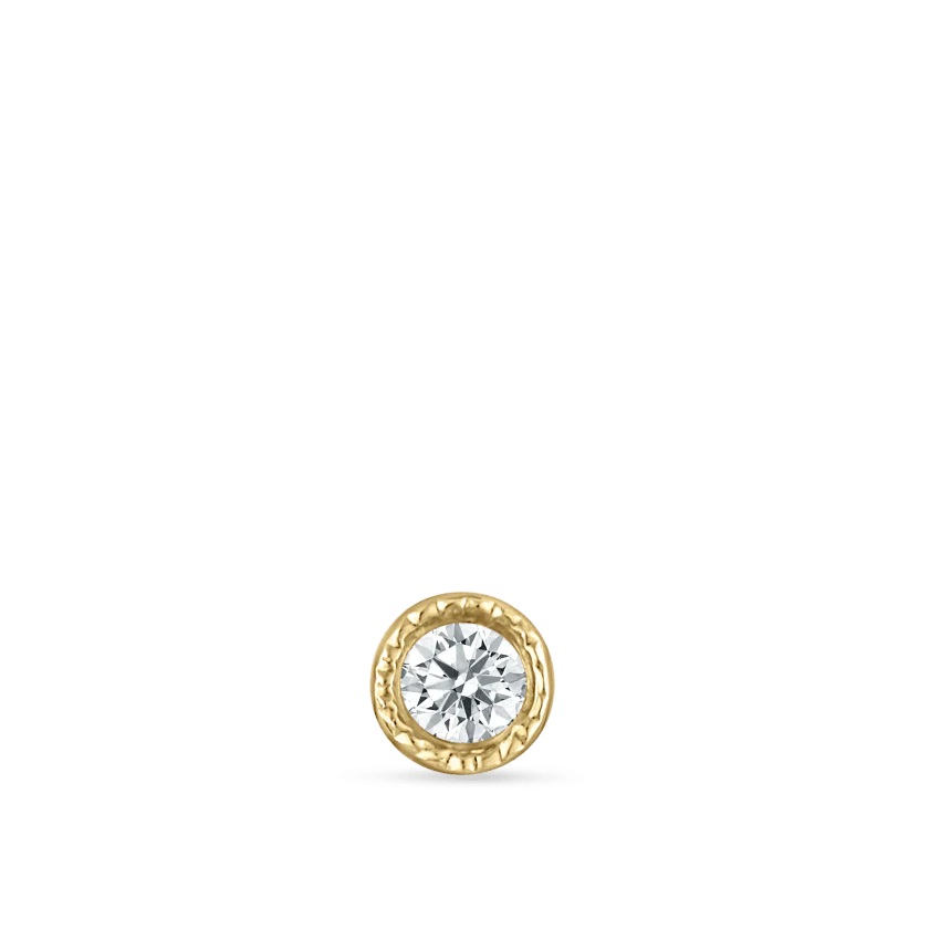 Scalloped Set Diamond Threaded Stud Earring With Titanium Backing - Image 20