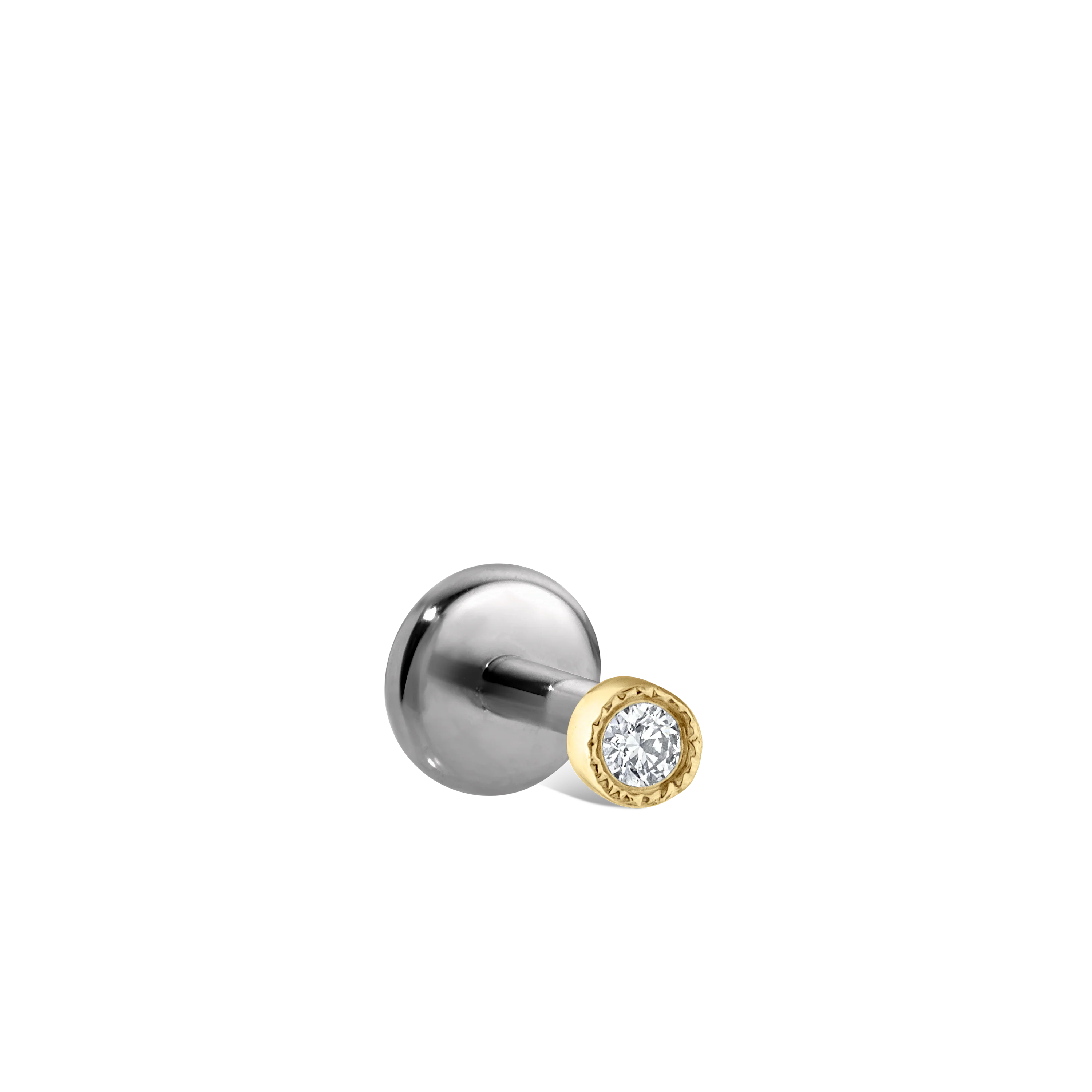 Scalloped Set Diamond Threaded Stud Earring With Titanium Backing - Image 53