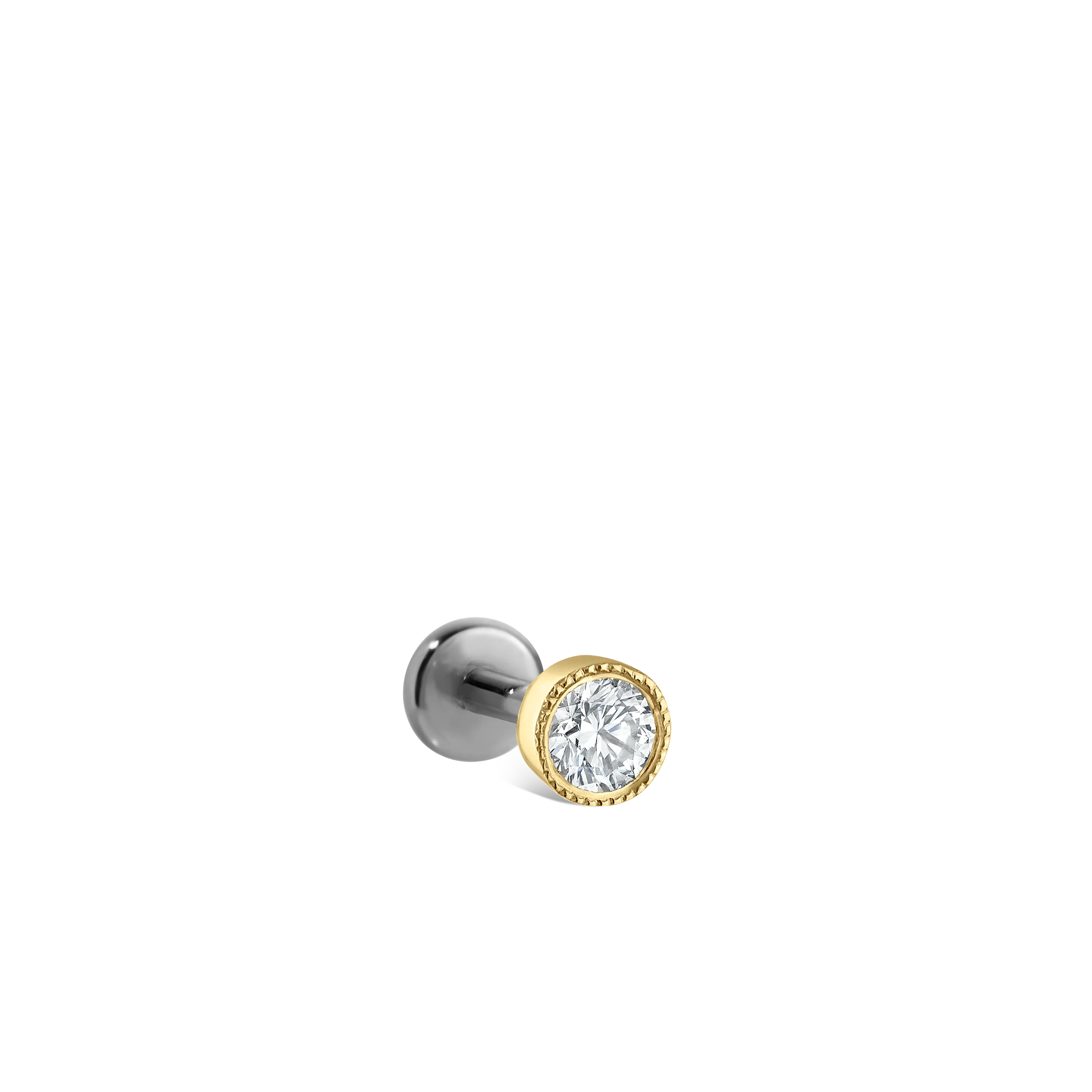 Scalloped Set Diamond Threaded Stud Earring With Titanium Backing - Image 56
