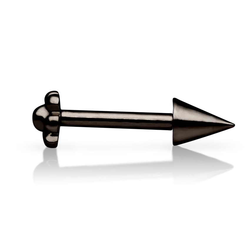 Short Spike Threaded Stud Earring With Titanium Backing - Image 8