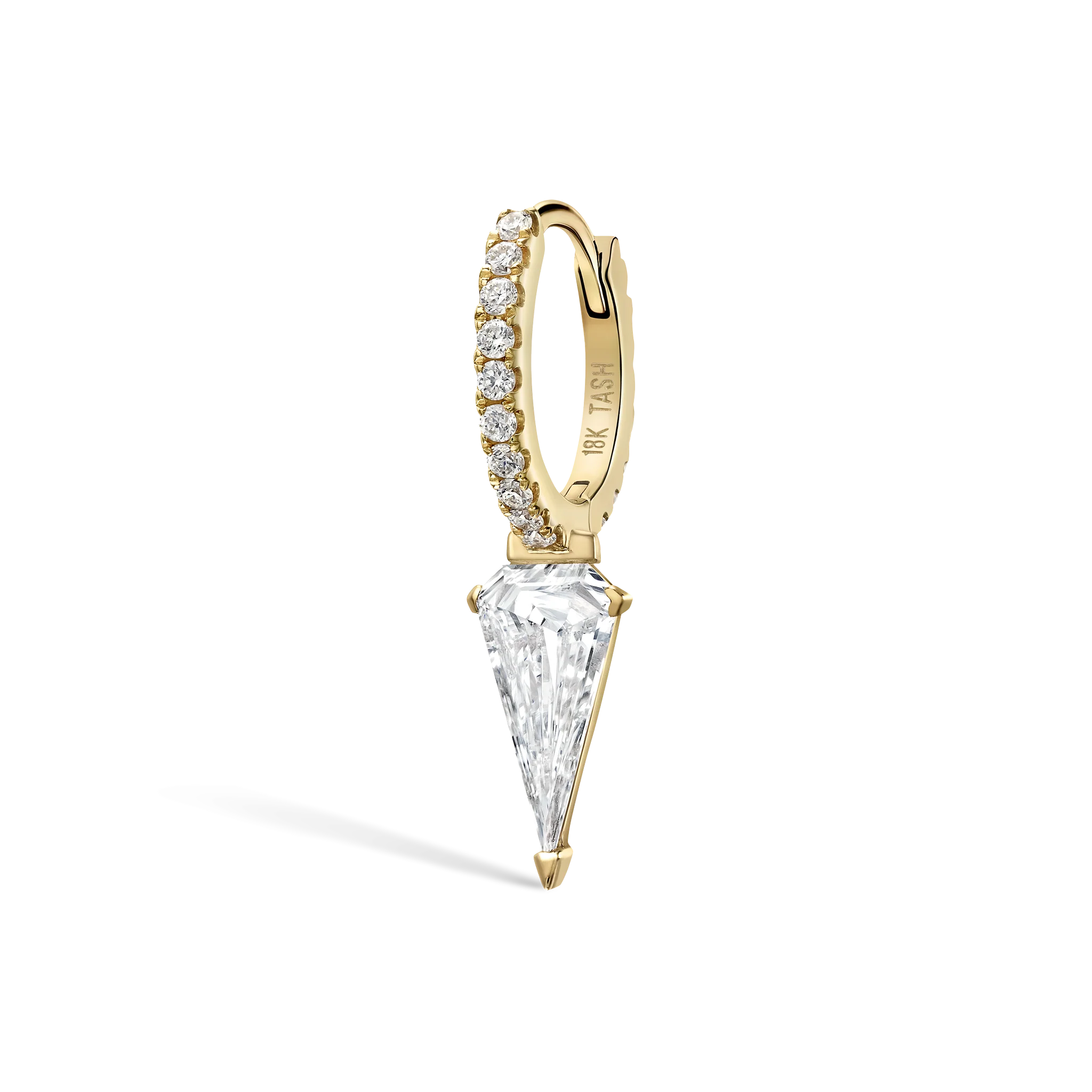 Silhouette Diamond Long Spike Eternity Hoop Earring - Image 42