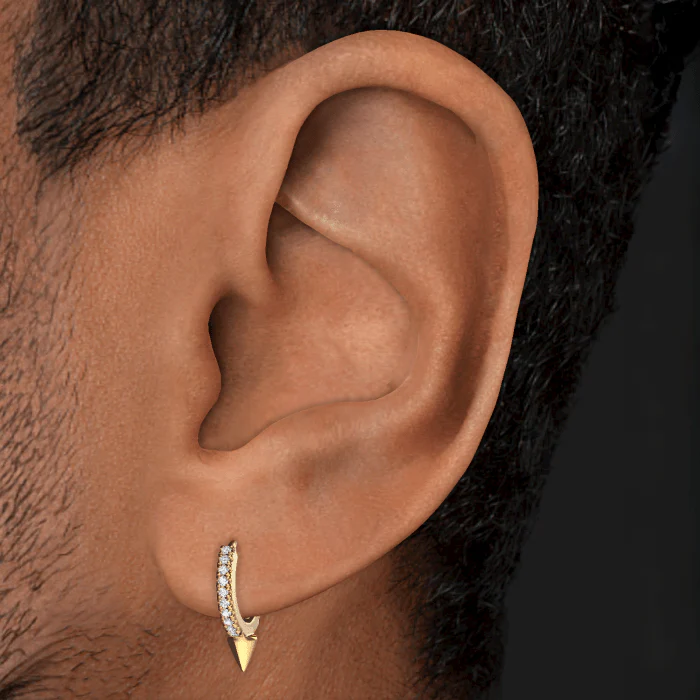 Single Short Spike Diamond Eternity Hoop Earring - Image 40