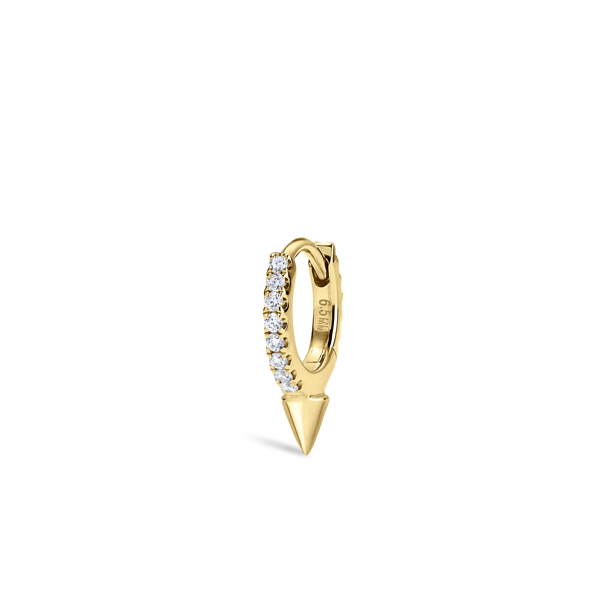 Single Short Spike Diamond Eternity Hoop Earring - Image 59
