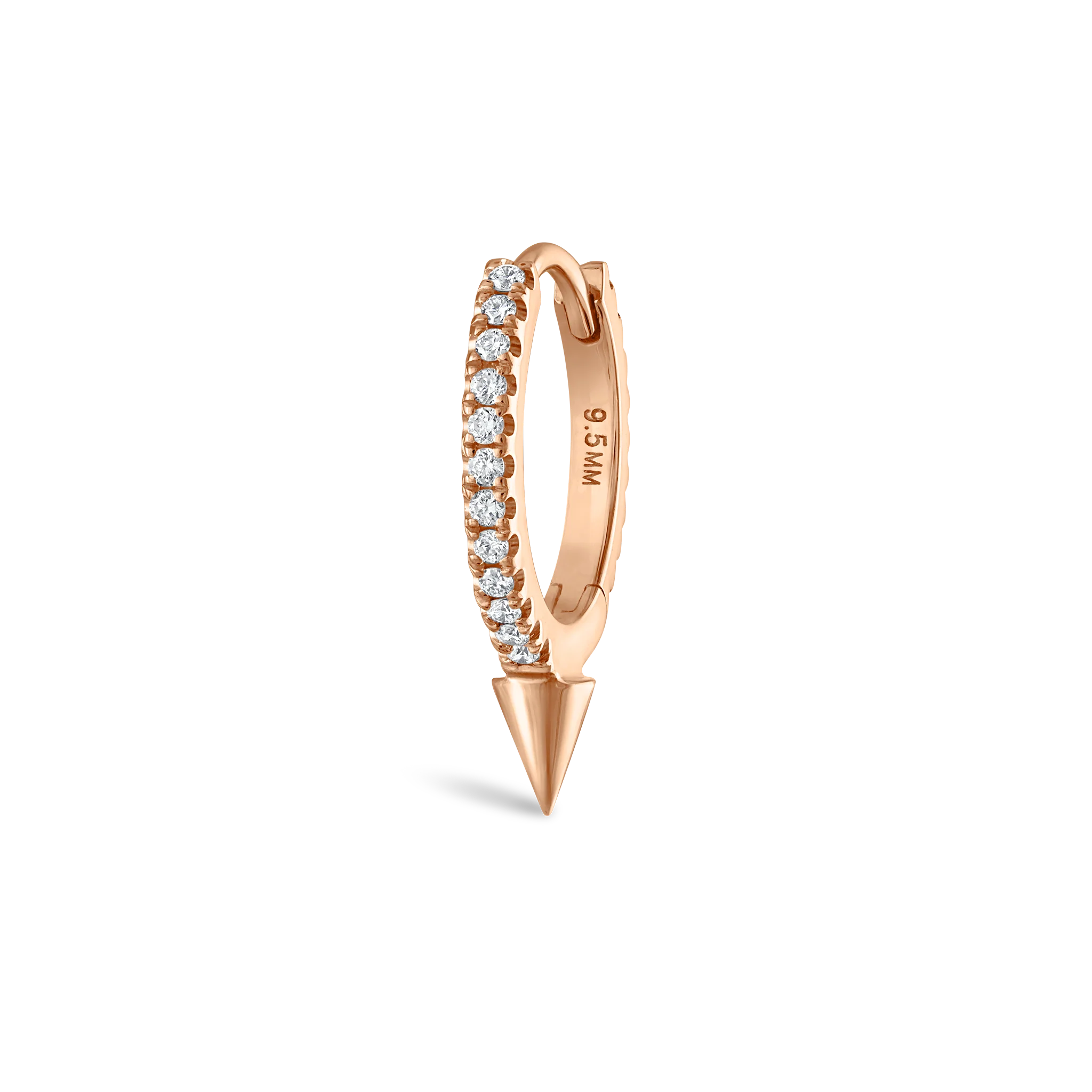 Single Short Spike Diamond Eternity Hoop Earring - Image 63