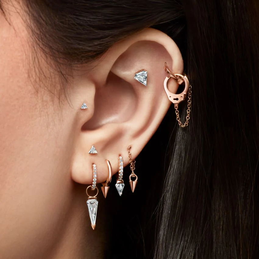 Single Short Spike Hoop Earring (Non-Rotating) - Image 3