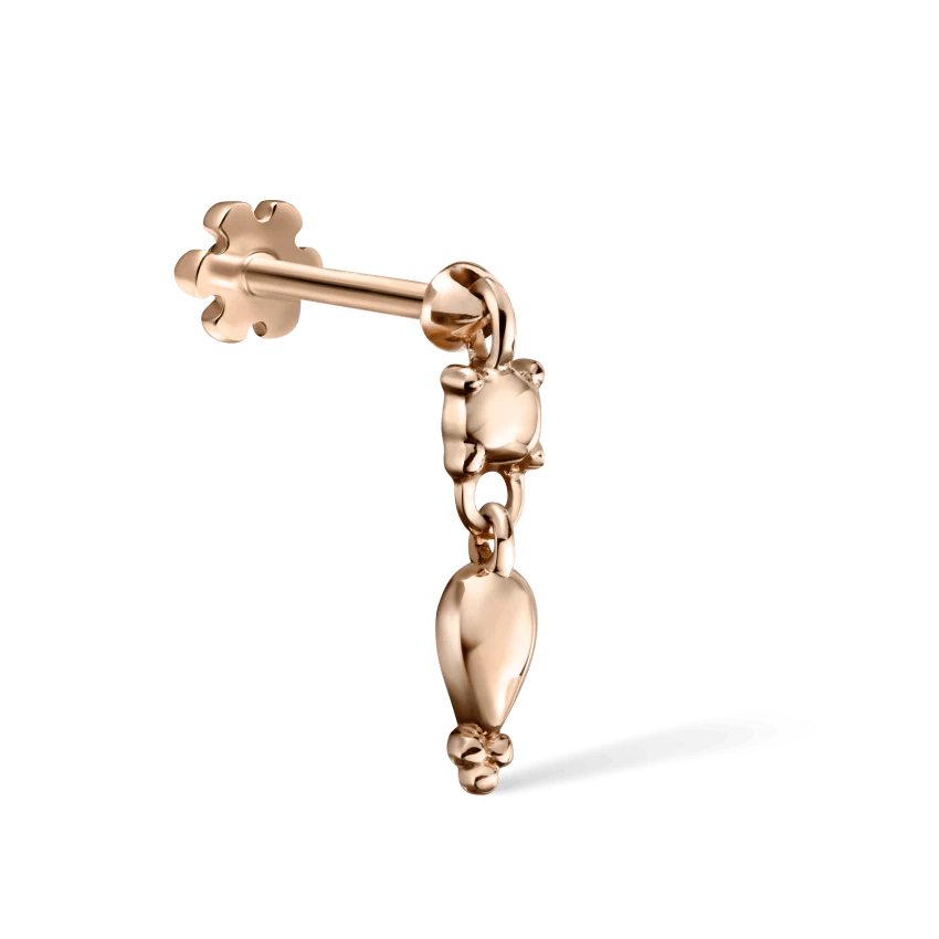 Single Tassel Threaded Charm Earring With Titanium Backing - Image 7
