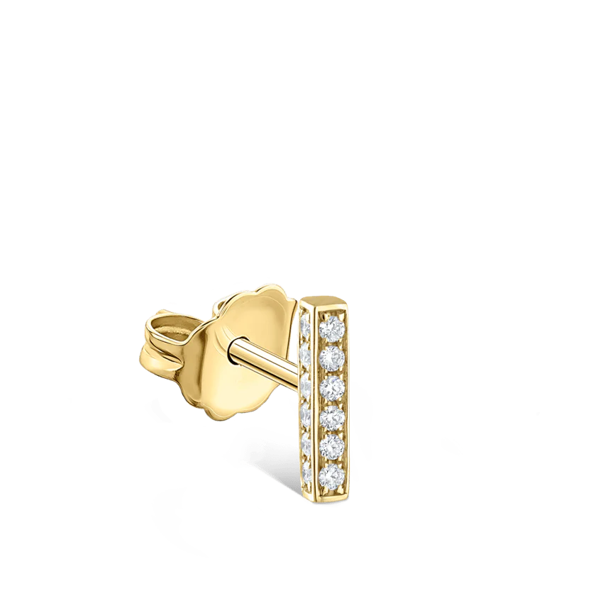 Square Diamond Pavé Bar Stud Earring - Image 10