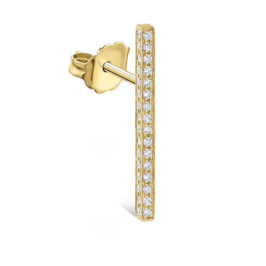 Square Diamond Pavé Bar Stud Earring - Image 14