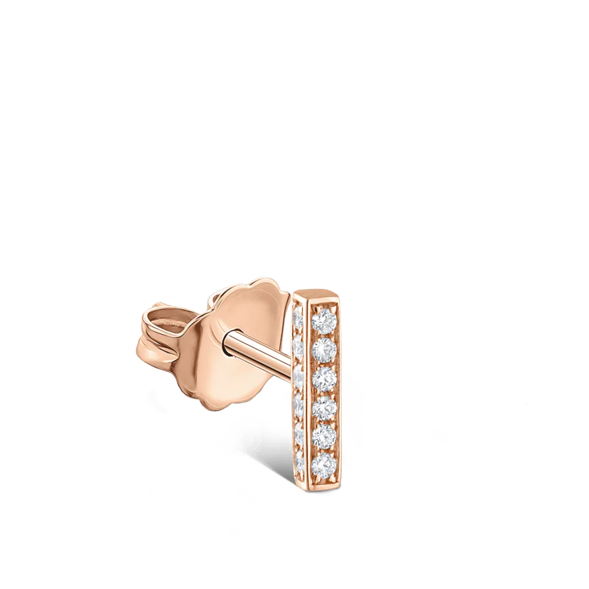Square Diamond Pavé Bar Stud Earring - Image 16