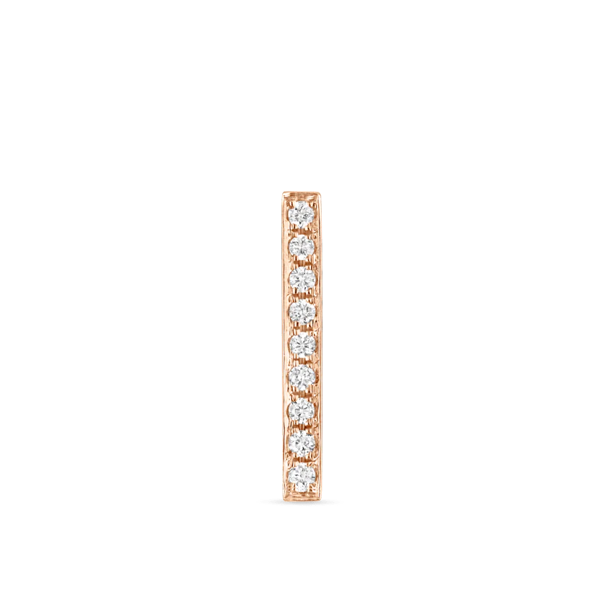 Square Diamond Pavé Bar Stud Earring - Image 19