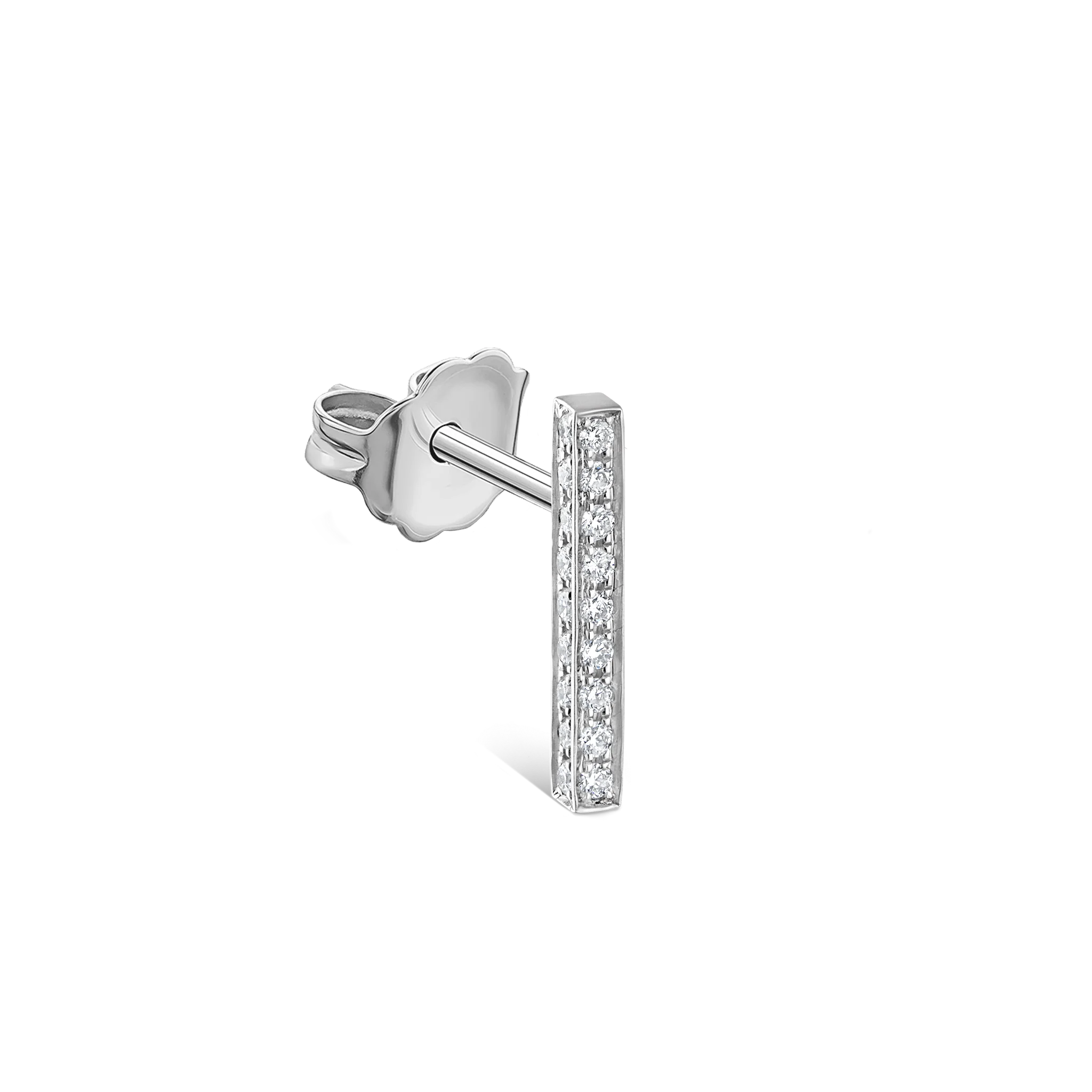 Square Diamond Pavé Bar Stud Earring - Image 24