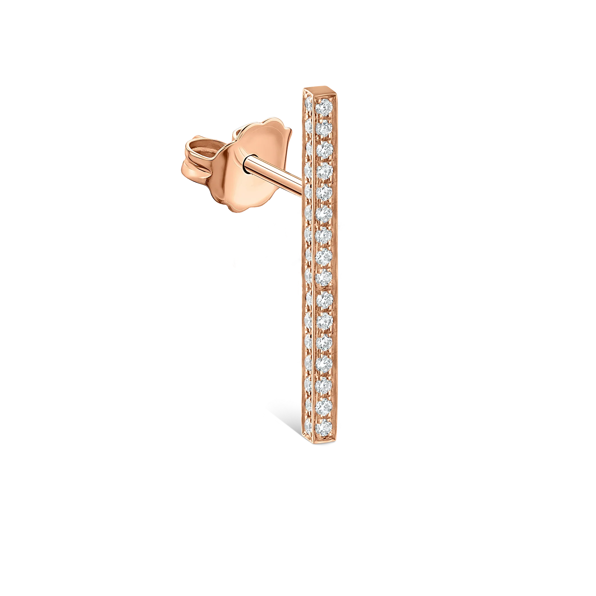 Square Diamond Pavé Bar Stud Earring - Image 26