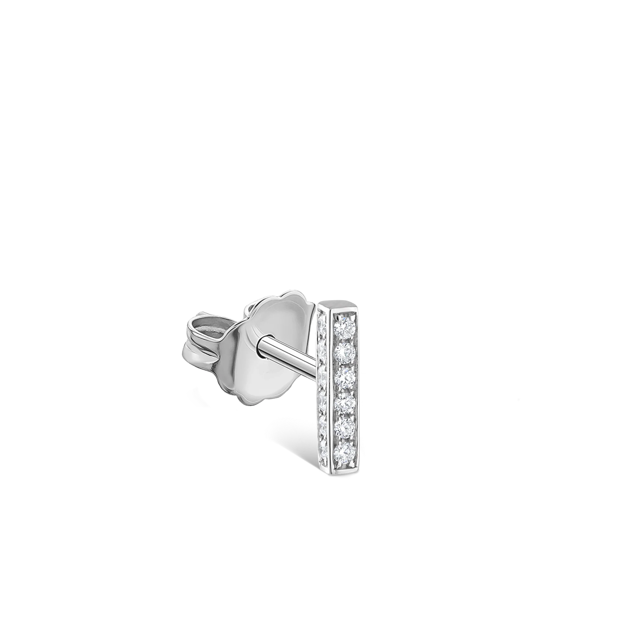 Square Diamond Pavé Bar Stud Earring - Image 30
