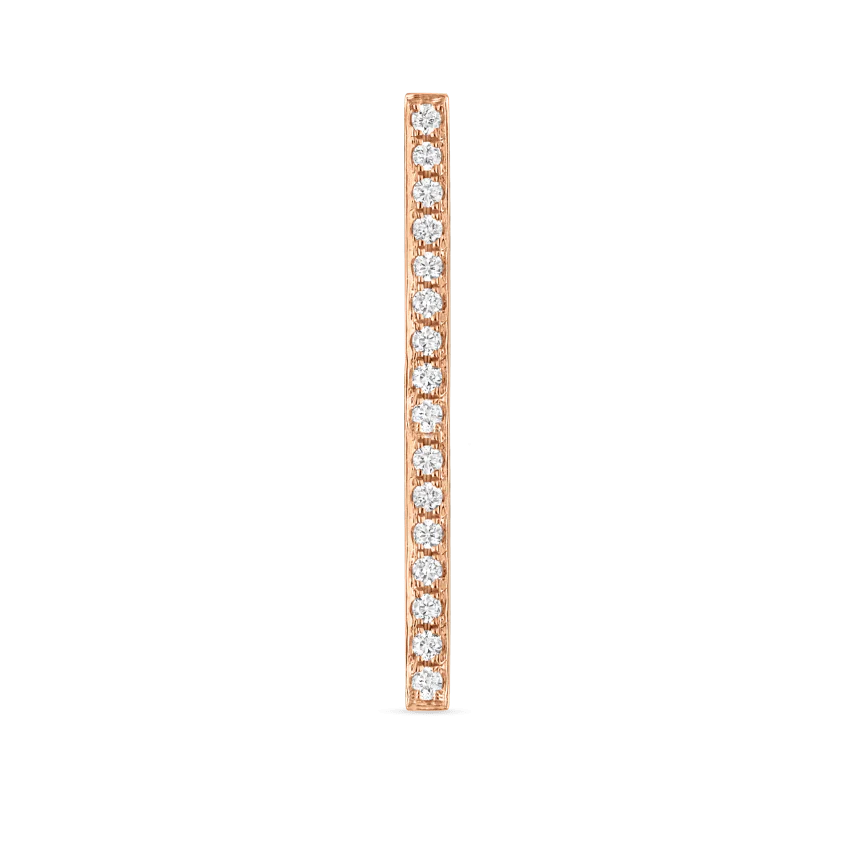 Square Diamond Pavé Bar Threaded Stud Earring - Image 37