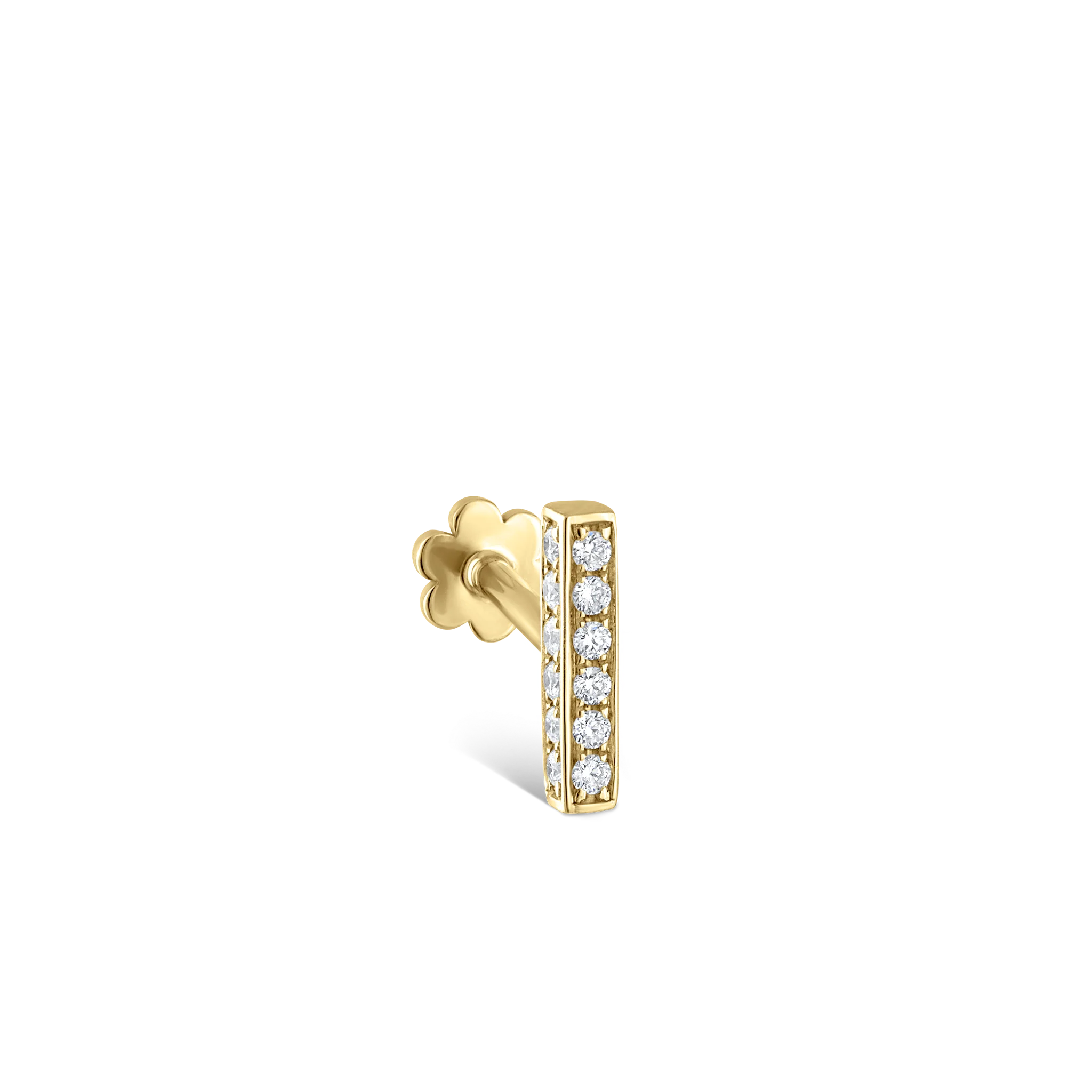 Square Diamond Pavé Bar Threaded Stud Earring - Image 51