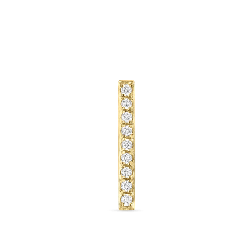 Square Diamond Pavé Bar Threaded Stud Earring With Titanium Backing - Image 21