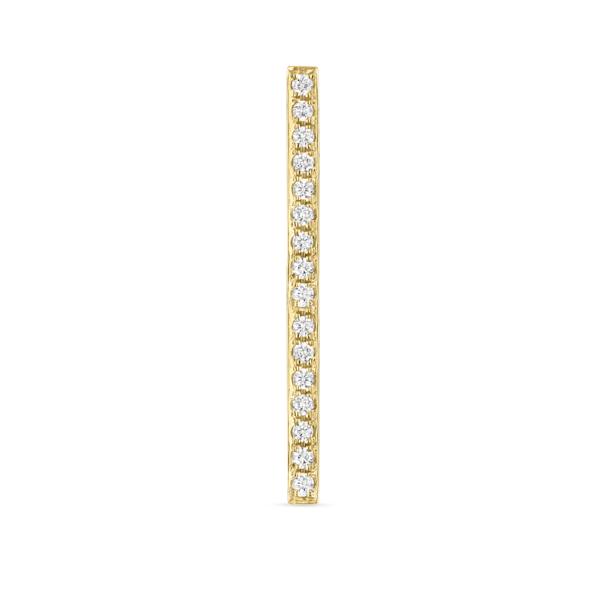 Square Diamond Pavé Bar Threaded Stud Earring With Titanium Backing - Image 25