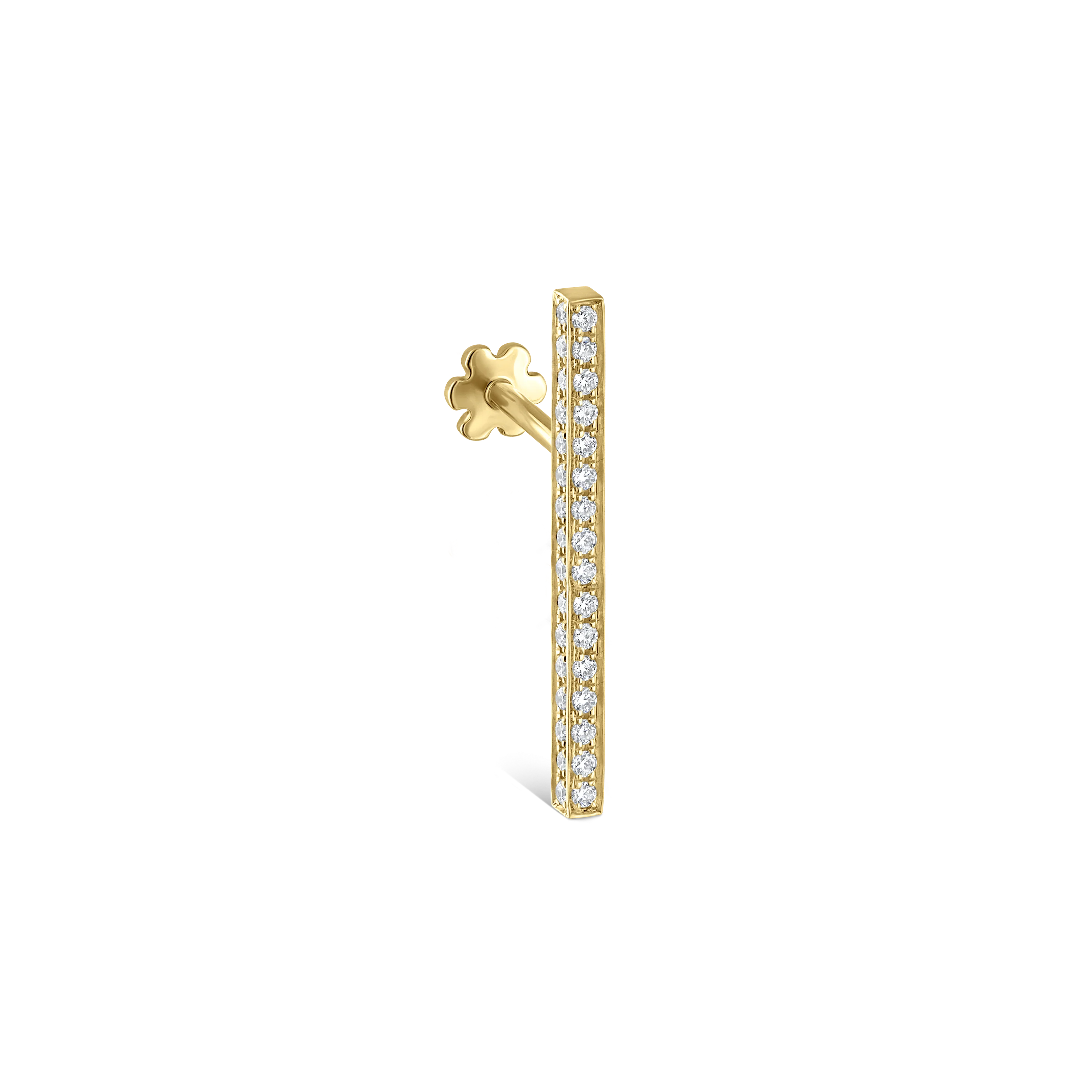 Square Diamond Pavé Bar Threaded Stud Earring With Titanium Backing - Image 44