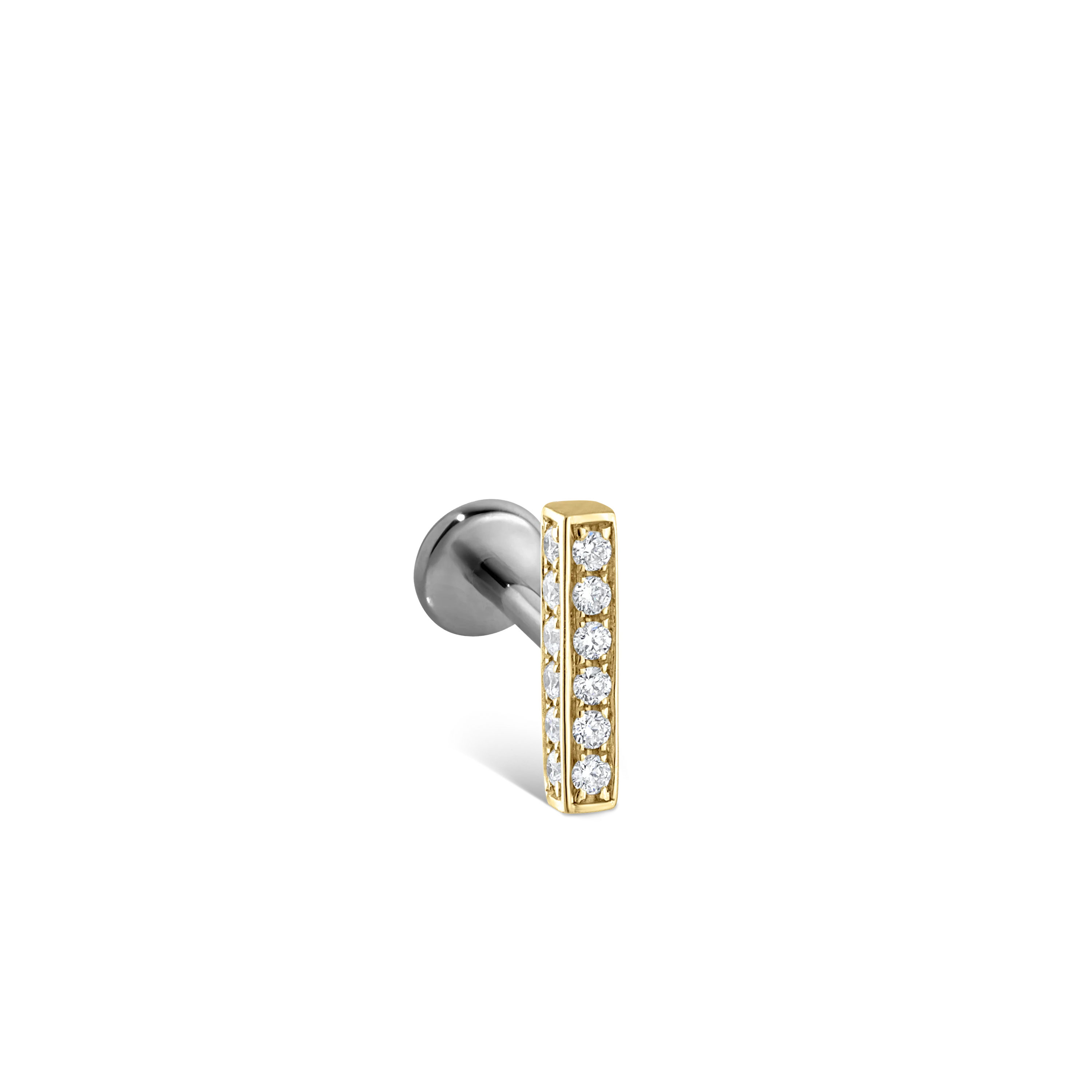 Square Diamond Pavé Bar Threaded Stud Earring With Titanium Backing - Image 53