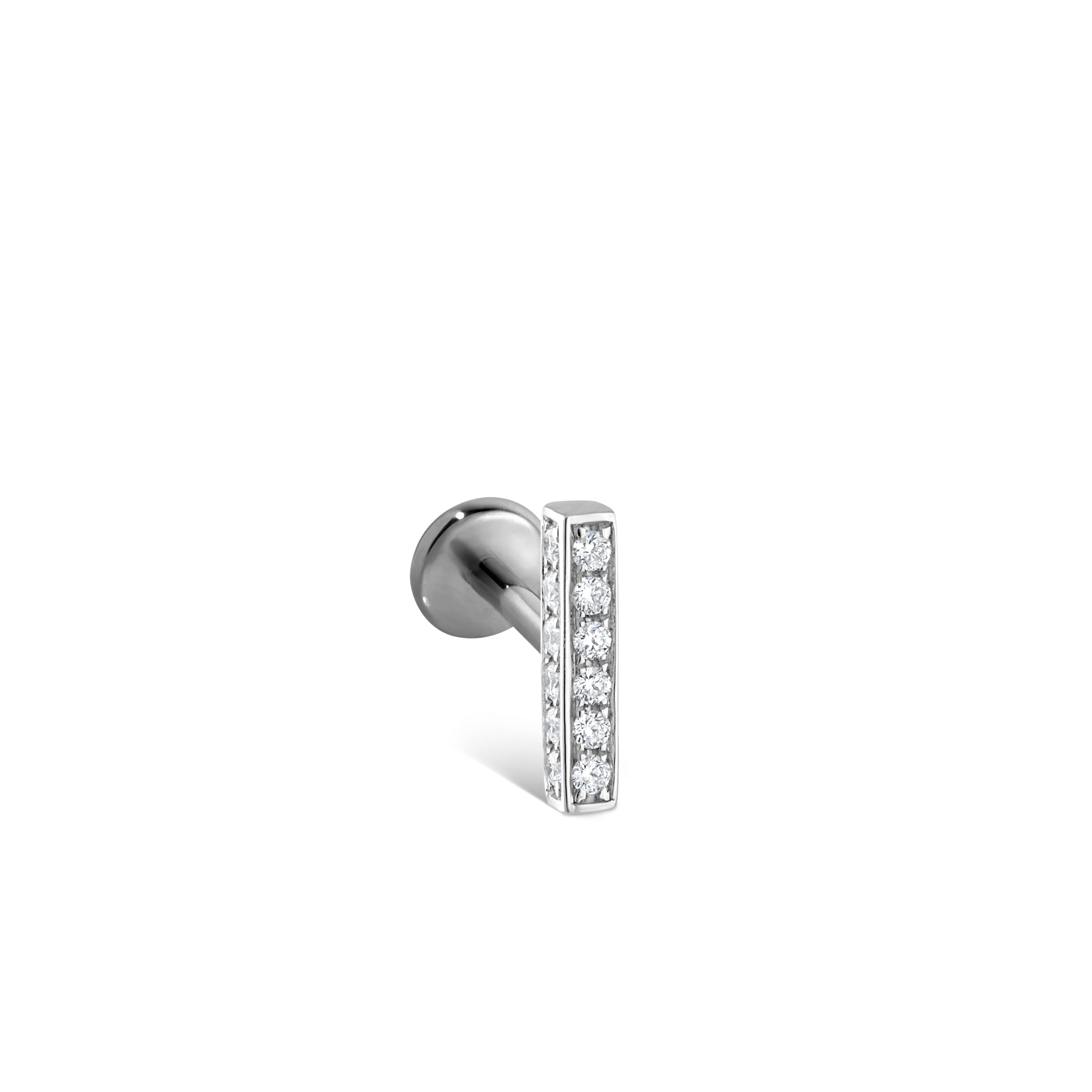 Square Diamond Pavé Bar Threaded Stud Earring With Titanium Backing - Image 55