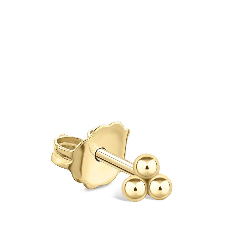 Three Ball Trinity Stud Earring - Image 9
