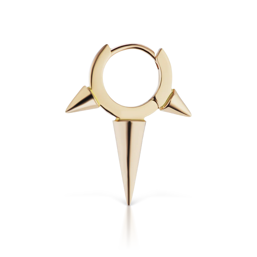 Triple Long Spike Hoop Earring - Image 11