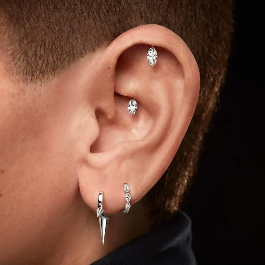 Triple Long Spike Hoop Earring - Image 22