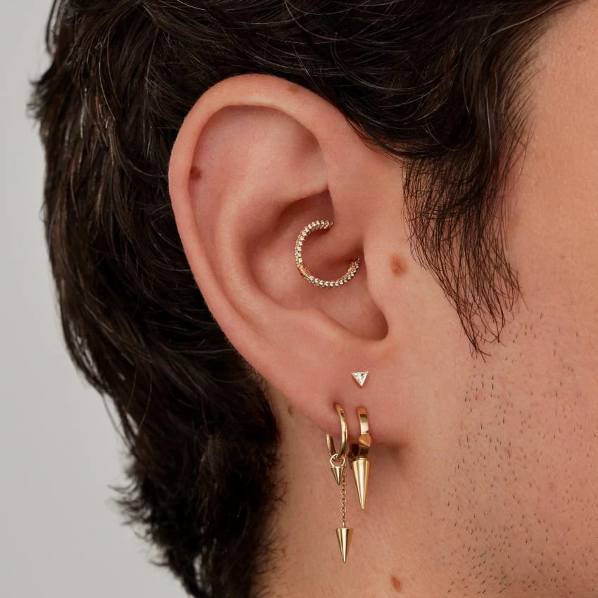 Triple Long Spike Hoop Earring - Image 24