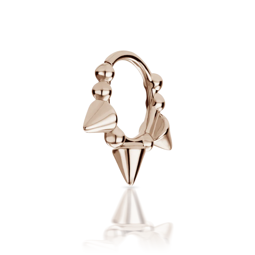 Triple Short Spike Granulated Hoop Earring - Image 21