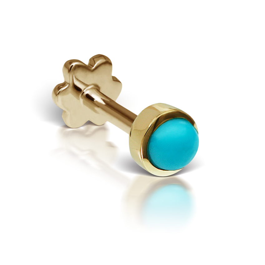 Turquoise Threaded Stud Earring With Titanium Backing - Image 9