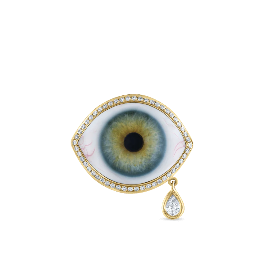 Diamond Halo Teardrop Eye Finger Ring - Image 42