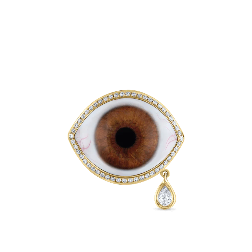 Diamond Halo Teardrop Eye Finger Ring - Image 57