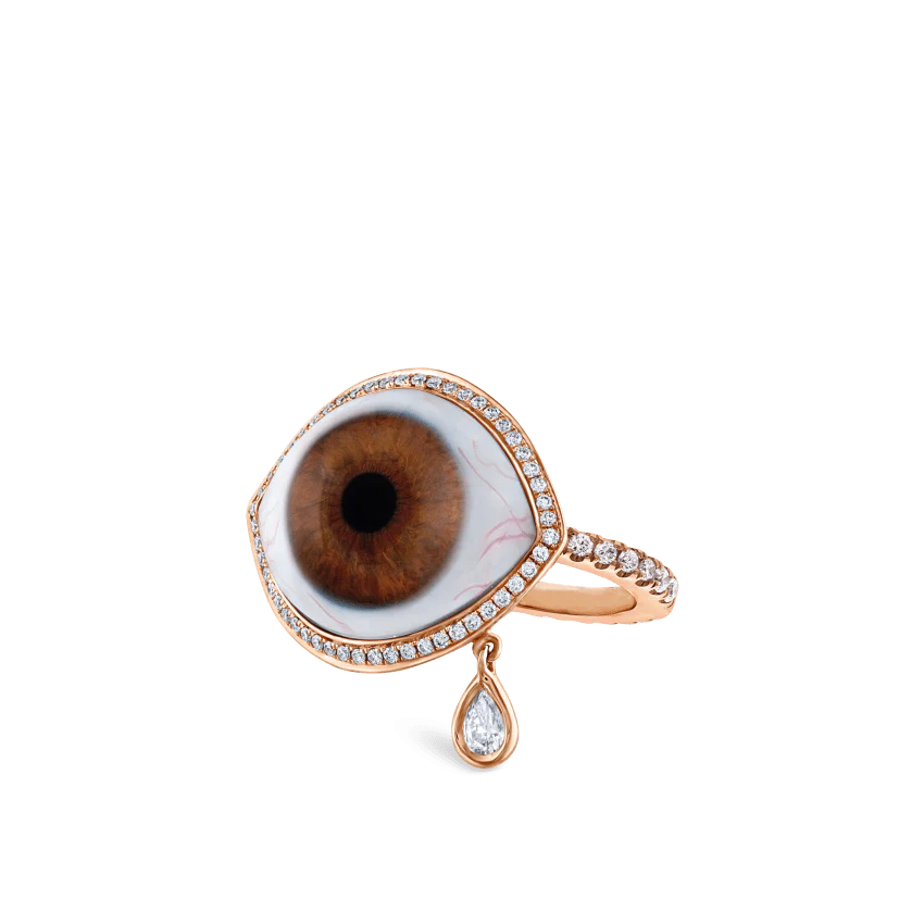 Diamond Halo Teardrop Eye Finger Ring - Image 74