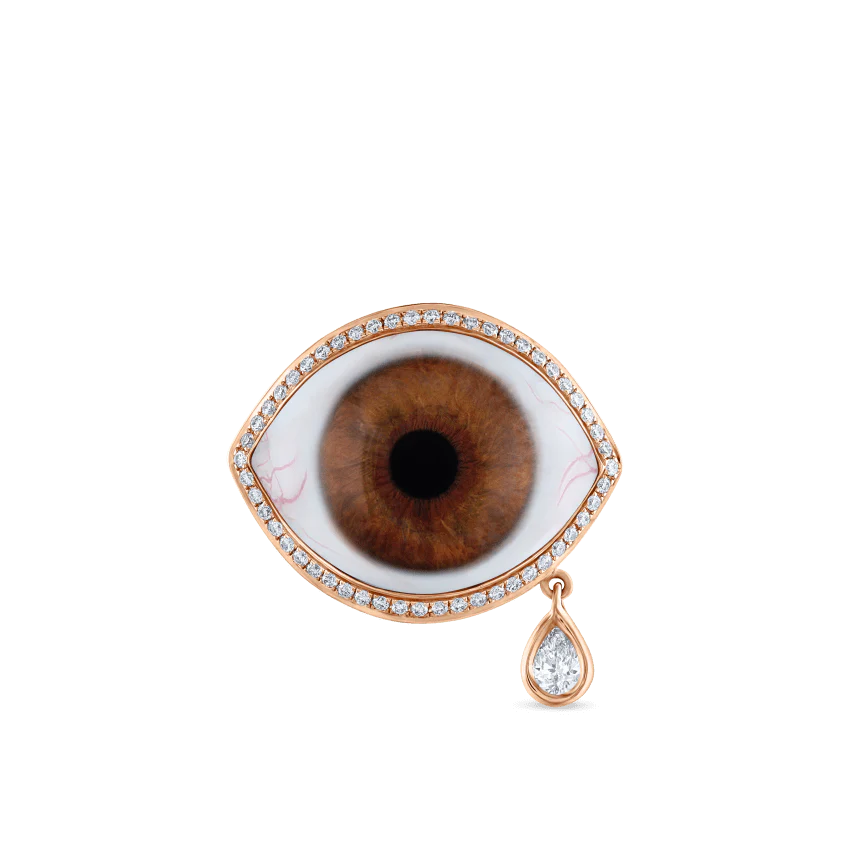 Diamond Halo Teardrop Eye Finger Ring - Image 77