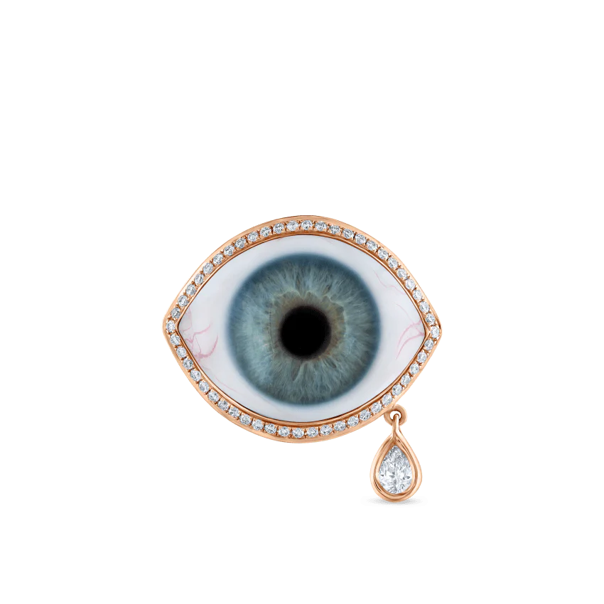 Diamond Halo Teardrop Eye Finger Ring - Image 83